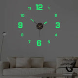 Silent DIY Wall Clock – Creative Night-Light Wall Decoration for Living Room & Bedroom