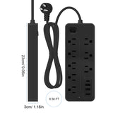12-in-1 Power Strip with US Outlets & USB-C — Master Control Switch Multi-Tap Extension Socket for Home Office Charging