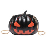 Novelty Pumpkin PU Leather Crossbody Bag – Women’s Halloween Messenger Purse