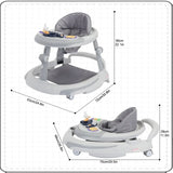 Foldable Adjustable Height Baby Walker with O-Shape Legs & Anti-Rollover Design – 6-18 Months
