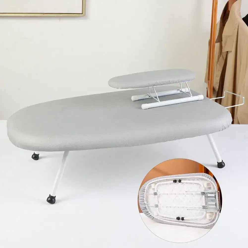 “Portable Mini Ironing Board with Removable & Washable Cover – Foldable Ironing Stand for Clothes”