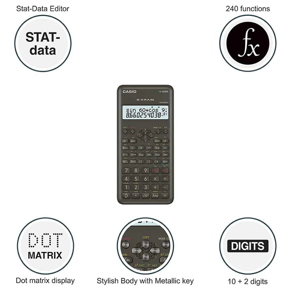 Scientific Calculator – Dual Power Multifunction Handheld Calculator for School, Office & Exams 🔢