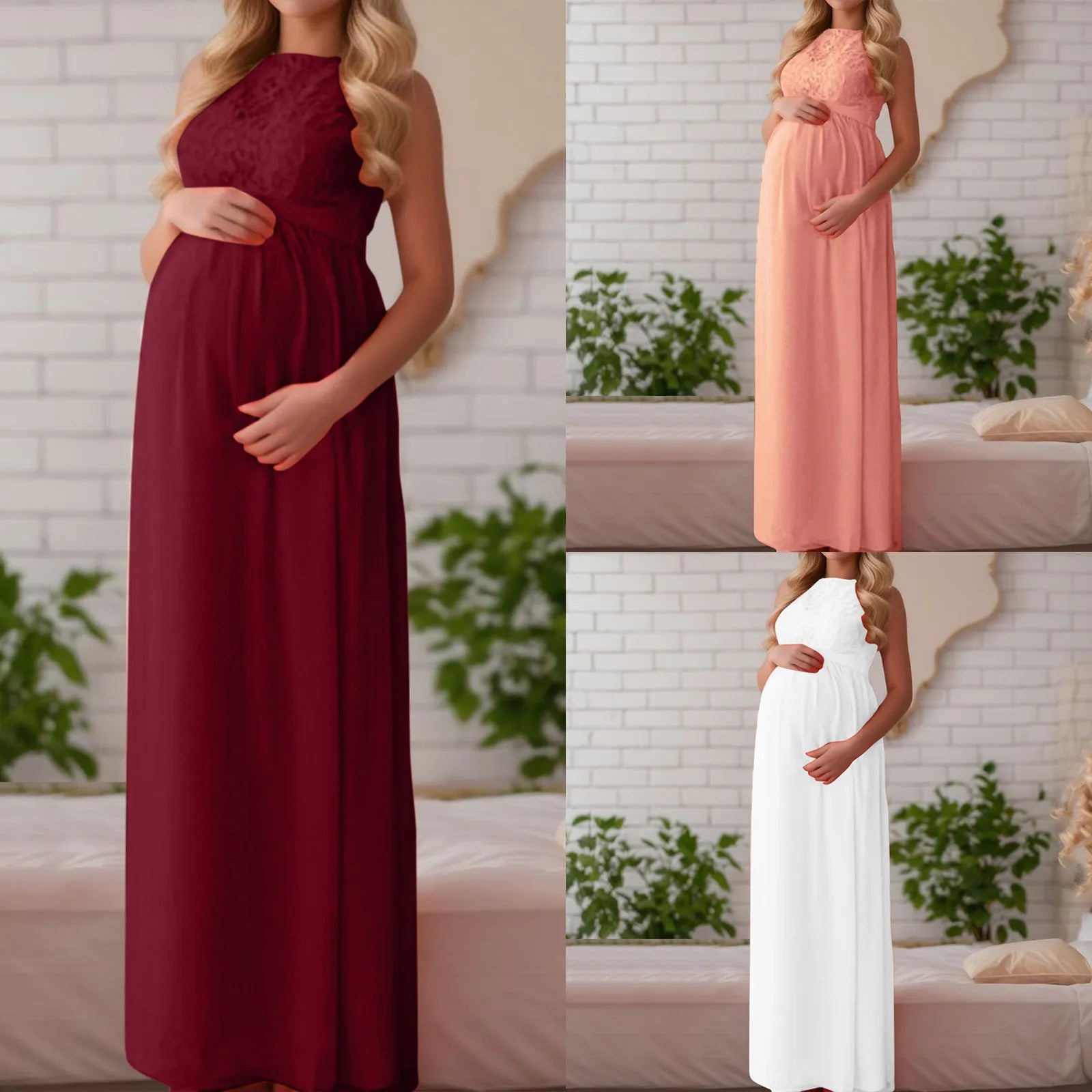 Women’s Maternity Sweater Dress – Mesh Lace Knit Long Sleeve Breastfeeding Clothes, Elegant Pregnancy Outfit