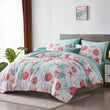 7-Piece Starfish & Coral Print Bedding Comforter Set – All-Season Boho Sea-Life Design