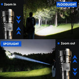 USB-Rechargeable High Power LED Flashlight – Portable Torch for Camping, Hiking, Emergency Survival