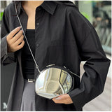 Smooth Mirror Acrylic Egg-Shaped Clutch – Luxury Shell Handbag for Women, Designer Evening & Party Purse