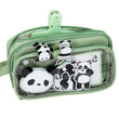 Cute Panda Pencil Case – Large-Capacity Pen Bag with Stickers, Doll & Pins for School 🐼✏️
