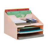Vertical File & Document Organizer – Plastic Desktop File Holder (Pink)