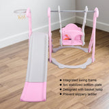 Climber & Swing Set with Slide, Indoor/Outdoor Play Slide-Swing Combo for Kids