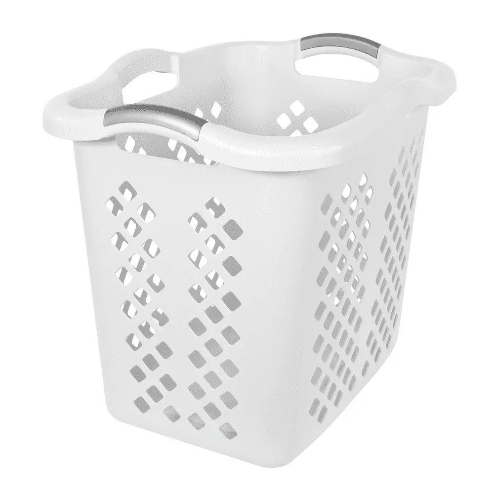 2 Bushel Plastic Laundry Basket with 4 Handles – Durable Ventilated Storage for Clothes, Toys & Sports Gear