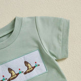Duck Embroidered Short-Sleeve T-Shirt & Elastic Waist Shorts 2-Piece Set for Toddler Boys (Ages 3-7)