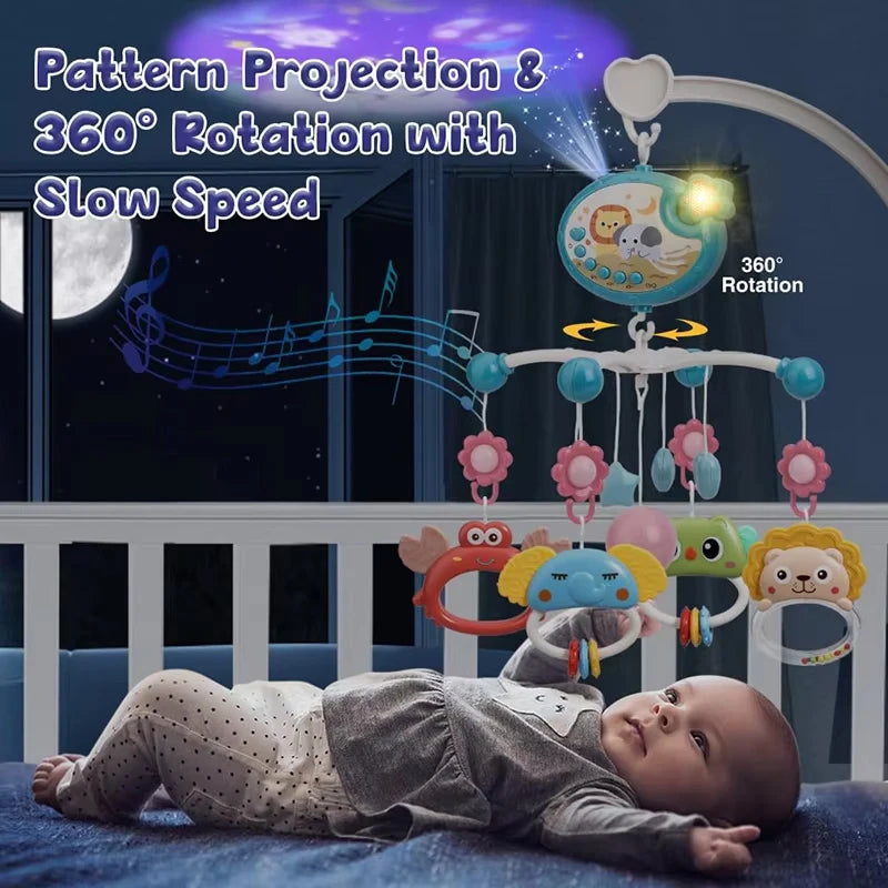 Musical Baby Crib Mobile – Infant Toy with Lights, Music & Projection, Remote Control Crib Mobile for Newborns 0–6 Months