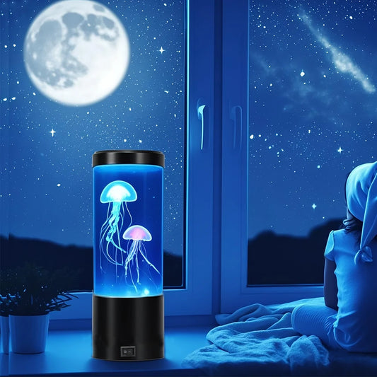 Kantutoe LED Jellyfish Lava Lamp — 7-Color Ocean Mood Light for Bedroom / Desk Decoration