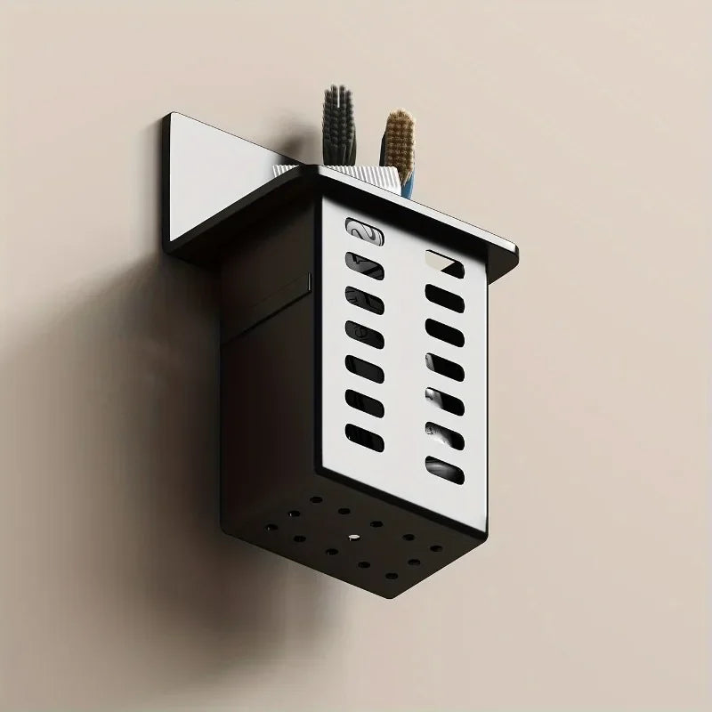 Wall-Mounted Toothbrush & Toothpaste Stand – Single-Functional Storage Rack for Bathroom