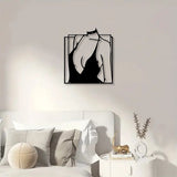 Minimalist Iron Laser-Engraved Wall Art – Modern Metal Line Art for Bathroom, Living Room & Home Décor