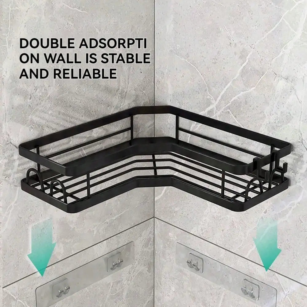 5-Piece No-Drill Shower Caddy & Shelf Set – Rustproof Stainless Bathroom Organizer