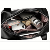 Women’s Classic 2-Way Leather Bag – Premium Soft PU Shoulder & Crossbody Pillow Tote for Business, Work & Daily Use