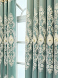 Luxury Vintage Embroidered Curtains – Dual-Layer 3D Relief Pattern Window Drapes