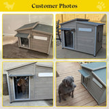 Outdoor Dog House for Summer – Weatherproof Wooden Kennel with Chew-Proof Iron Frame, Removable Floor & Adjustable Vent