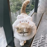 Cute Cartoon Cat Recovery Collar – Adjustable Plush Protective Cone, Anti-Bite & Comfortable Neck Guard for Pets