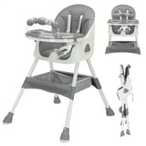 Foldable Baby High Chair 6 Months+ with Large Anti-Slip Pad & Toy Rack – Easy to Clean
