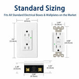 GFCI Outlet 15A – Weather & Tamper Resistant White Wall Socket with LED Indicator, Safe Power Outlet for Kitchen, Bathroom & Outdoor Use