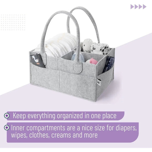 Portable Baby Diaper Caddy Organizer – Car & Home Multi-Pocket Changing Table Tote