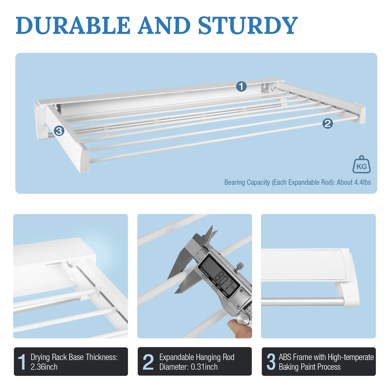 Wall‑Mount Scalable Hanging Rack – Wall-Mounted Collapsible Drying Rack for Bathroom, Laundry & Closet