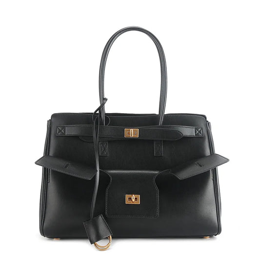 Luxury Genuine Leather Tote Bag for Women – Large Capacity Travel & Designer Shoulder Handbag