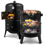 “80×41×48cm Iron Smoker Charcoal Grill – Heavy-Duty Black Carbon BBQ for Outdoor Cooking & Smoking”