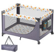 3-in-1 Baby Travel Crib & Play Yard – Folding Playpen with Soft Mattress Pad, Breathable Mesh & Carry Bag