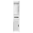 White Wood Bathroom Cabinet 80×15.5×15 cm – Slim Wall or Floor Cupboard with Shelf & Tissue Storage