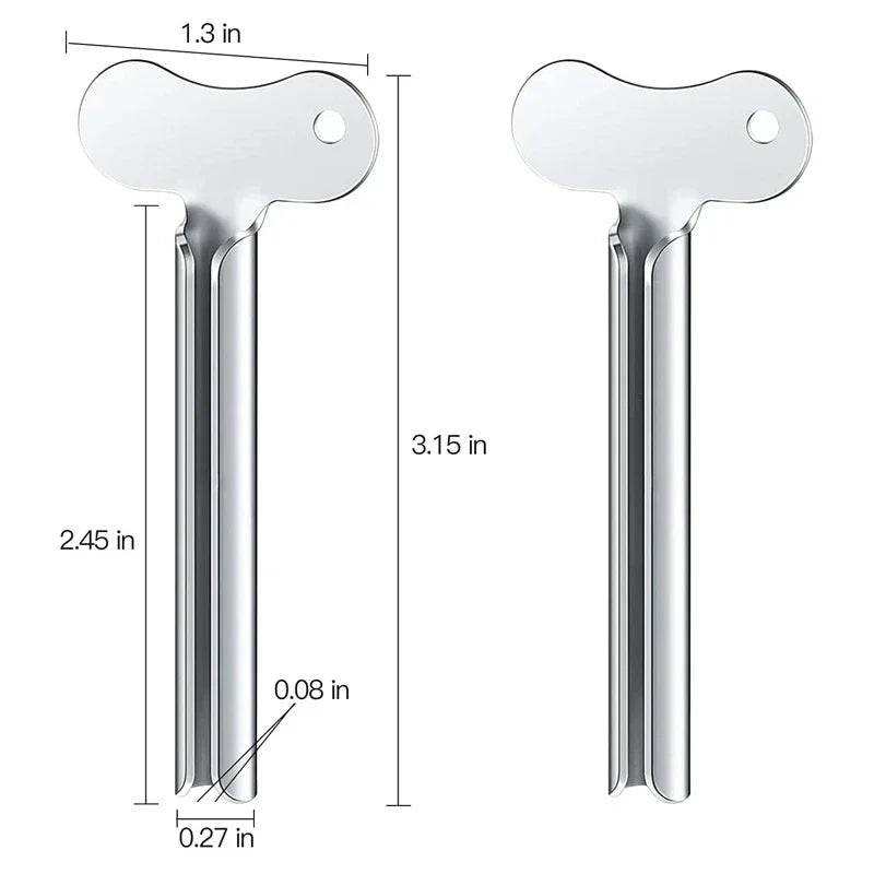 Stainless Steel Toothpaste Tube Squeezer (1–6 Pcs) – Metal Key Roller for Bathroom, Hair Dye & Cosmetic Tubes