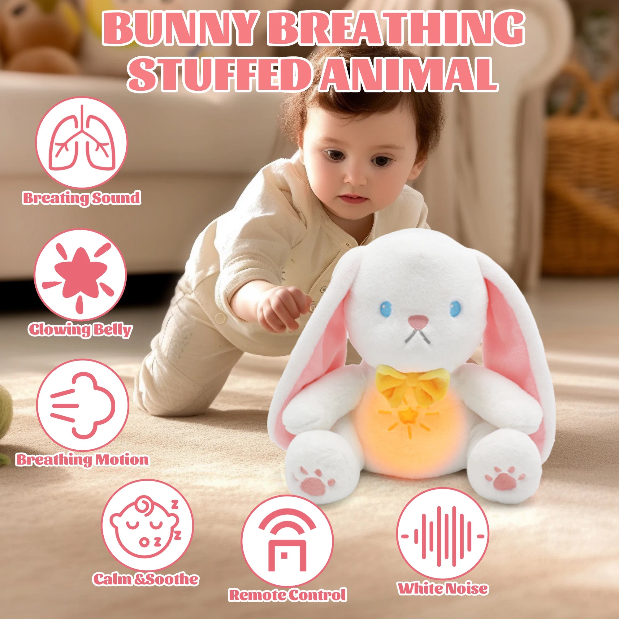 Musical Rabbit Plush Toy – Soft Stuffed Animal Bunny with Music, Gift Box Set for Easter, Christmas & Kids’ Birthday Gifts
