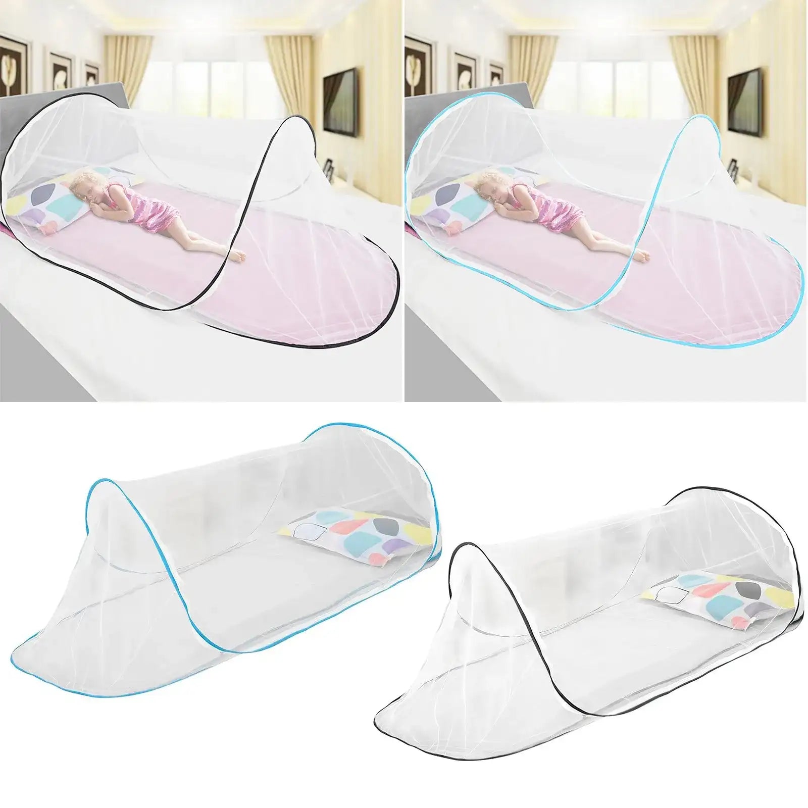 Foldable Travel Mosquito Net Bed – Single Bed Tent-Style Easy Installation