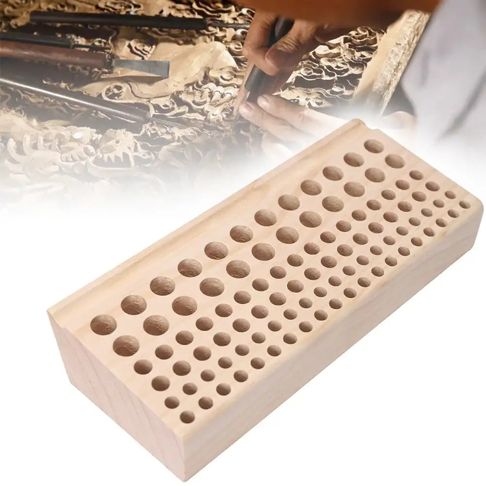98-Hole Leather Carving Tool Storage Box – Precision Organizer for Craft & Hobby Tools