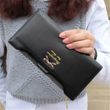 Women’s PU Leather Long Wallet – Cute Bowknot Clutch with Zipper, Multi-Card Slots, Coin Purse & Phone Holder