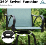“5-Piece Outdoor High-Top Bar Set – Waterproof Bar-Height Table & 4 Chairs Bistro Patio Set in Light Blue”