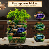 LED Tabletop Resin Fountain – Rockery Water Ornament with LED Light for Relaxing Home & Office Décor