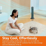 28'' Oscillating Tower Fan - Quiet, 3 Speed Cooling for Home & Office