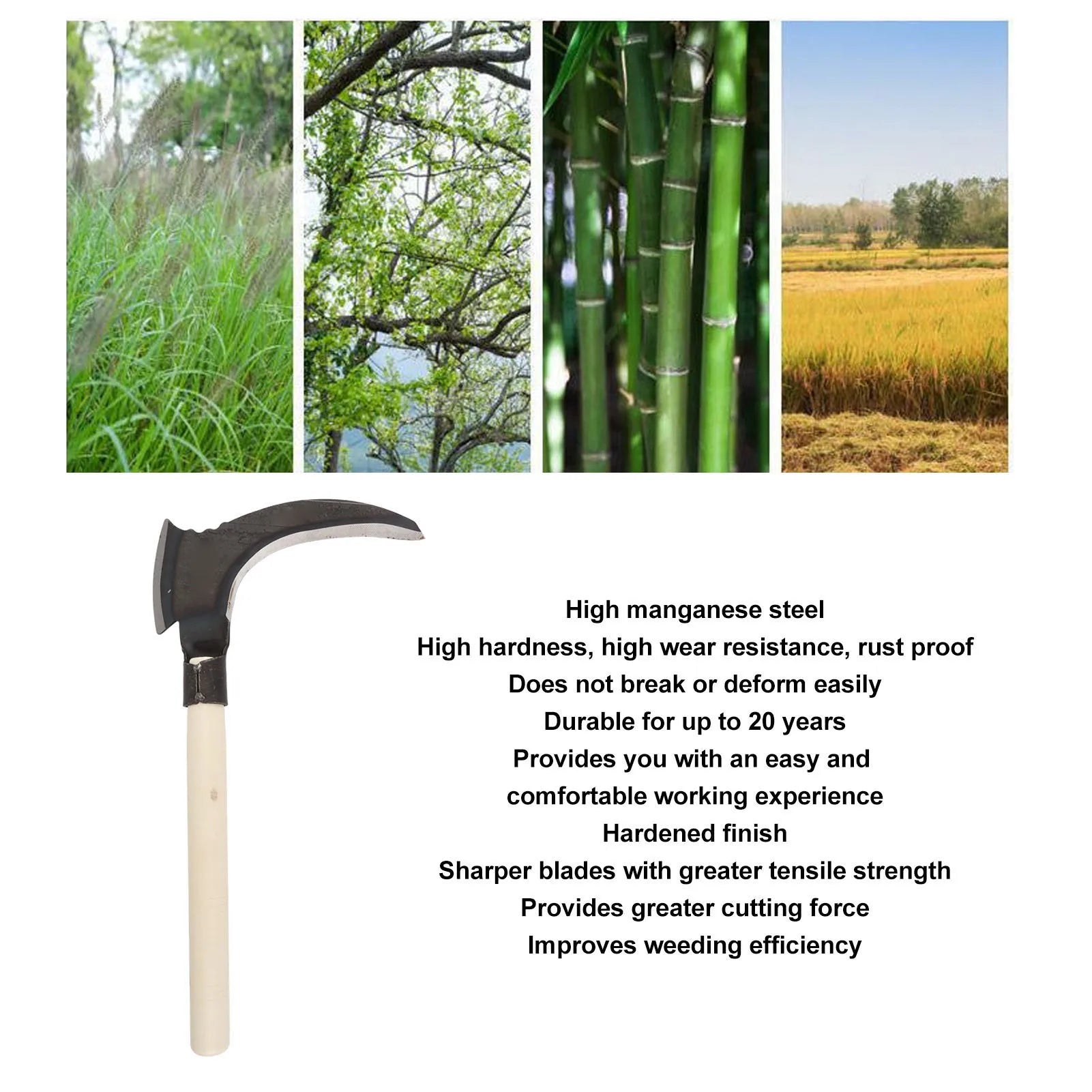 Double Scythe – High Manganese Steel Dual-Blade Mowing & Tree Brush Cutter Tool