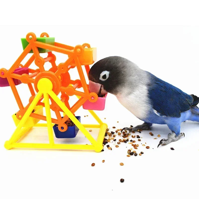 Bird Foraging Windmill Toy – Creative Rotating Parrot Feeder, Colorful Intelligence Training & Pecking Cage Toy