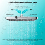 13″ High-Pressure Rain Shower Head – 5 Spray Modes, Chrome Finish