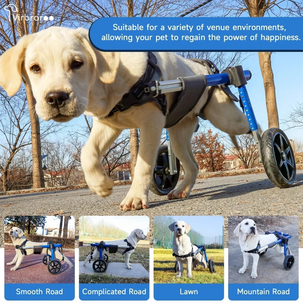 Dog Wheelchair for Back Legs – Adjustable Mobility Support with All-Terrain Tires & Durable Bearings for Large Dogs