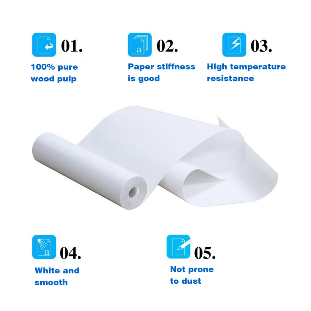 BPA-Free Fax Machine Thermal Paper Rolls – 210×30mm Photo & Document Printing Paper with Long-Term Storage for Home & Office