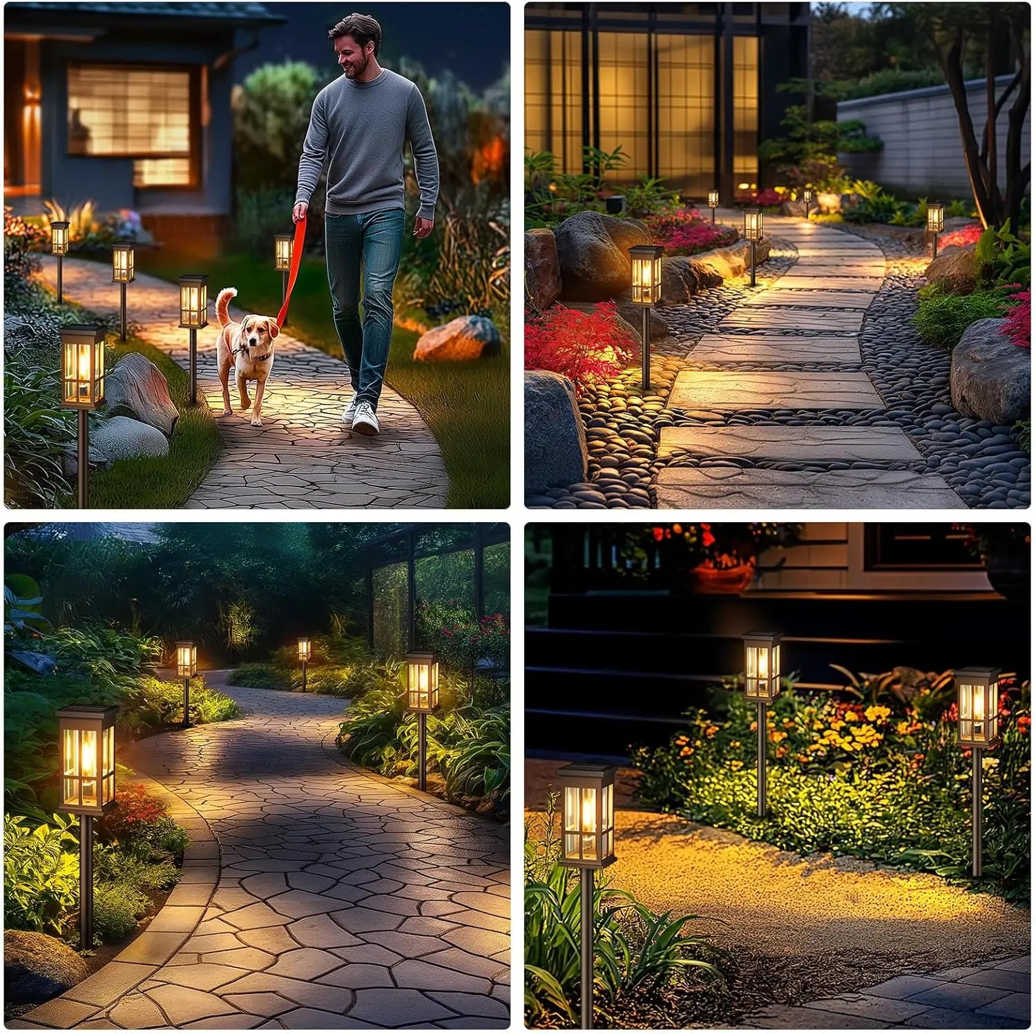 Solar Pathway Lights (2/6/8 Pack) – Super Bright Outdoor LED Lights for Patio, Garden & Sidewalk | Waterproof Energy-Saving Landscape Lamps