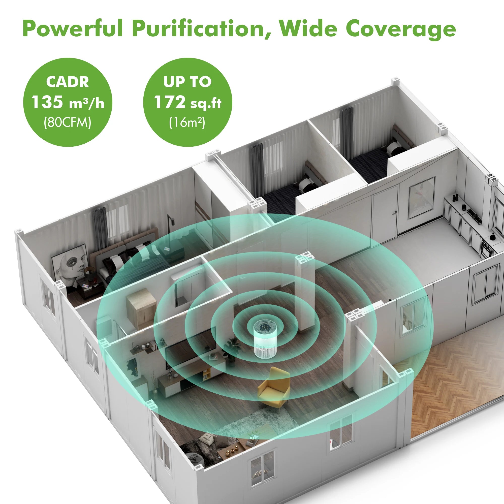 True HEPA Air Purifier – 4 Speeds, Timer, Cold Plasma + 360° Inlet for Bedrooms & Small Spaces