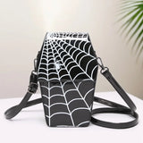 Women’s Gothic Coffin-Shaped Shoulder Bag – PU Leather Crossbody Hobo Purse with Adjustable Strap for Halloween & Cosplay