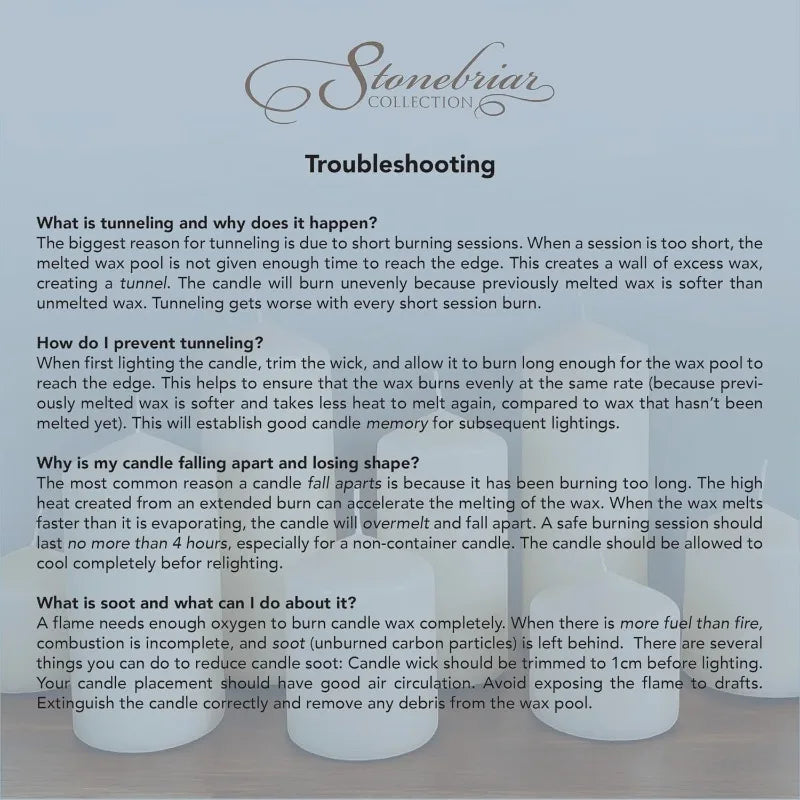 80-Hour Long Burning Unscented Pillar Candles (3x8, Ivory, 6-Pack) – Clean, Smokeless & Dripless Candles for Home & Events