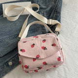 Corduroy Cartoon Shoulder Bag – Adjustable Strap Cute Sling Bag for Shopping, Work, Dates & Parties 👜✨